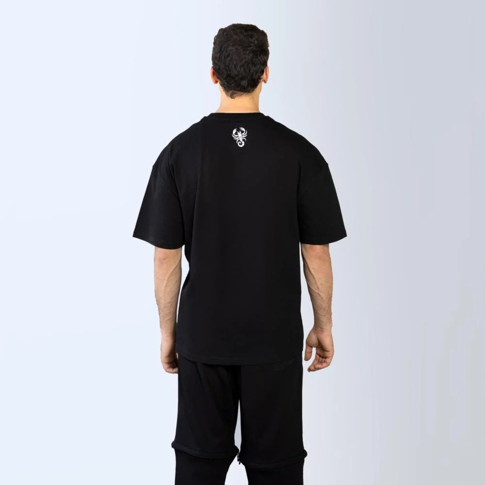 Black Scorpion Logo Oversized Cotton T-Shirt