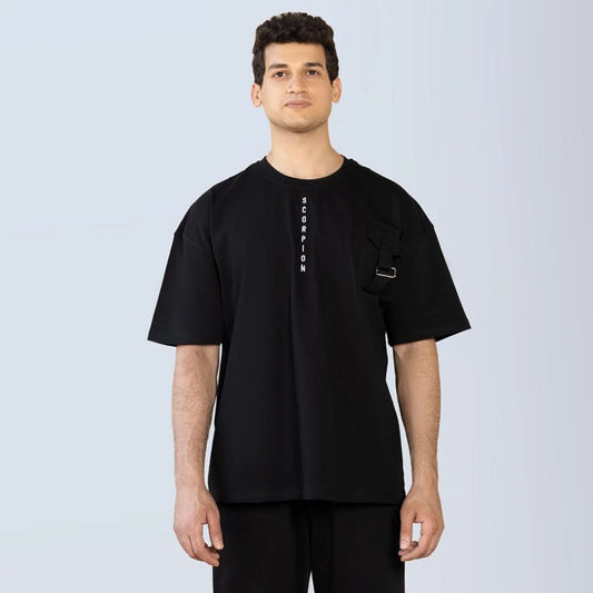Black Scorpion Logo Oversized Cotton T-Shirt
